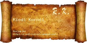 Riedl Kornél névjegykártya
